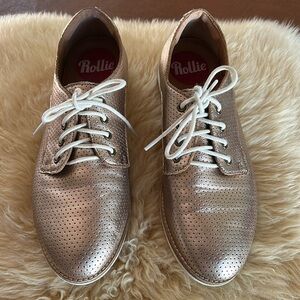 Rollie Gold/Rose/Pink Oxford, Leather Perforated. Size 38